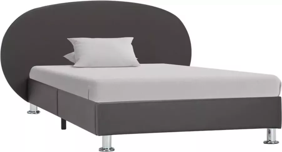 Decoways Bedframe kunstleer grijs 100x200 cm