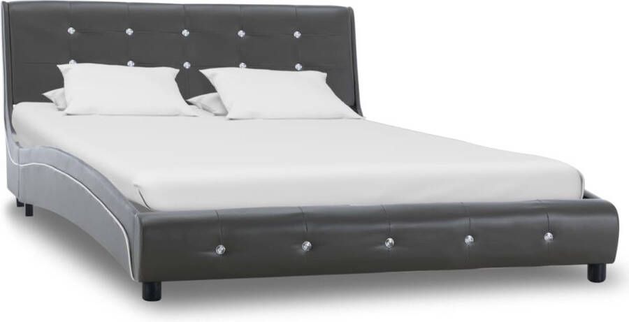 Decoways Bedframe kunstleer grijs 120x200 cm