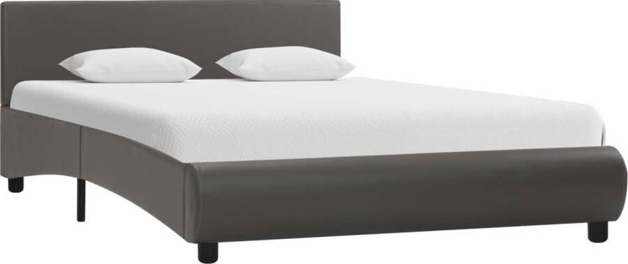 Decoways Bedframe kunstleer grijs 120x200 cm