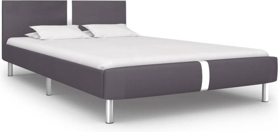 Decoways Bedframe kunstleer grijs 120x200 cm