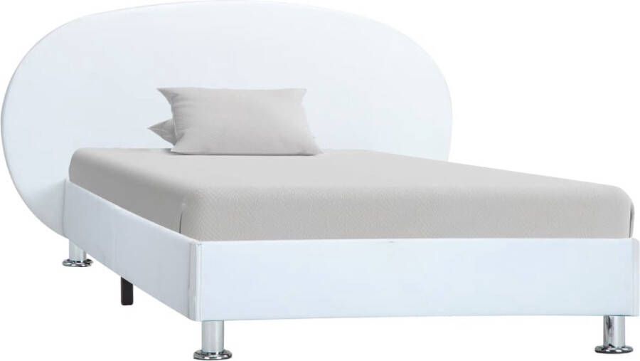 Decoways Bedframe kunstleer wit 100x200 cm