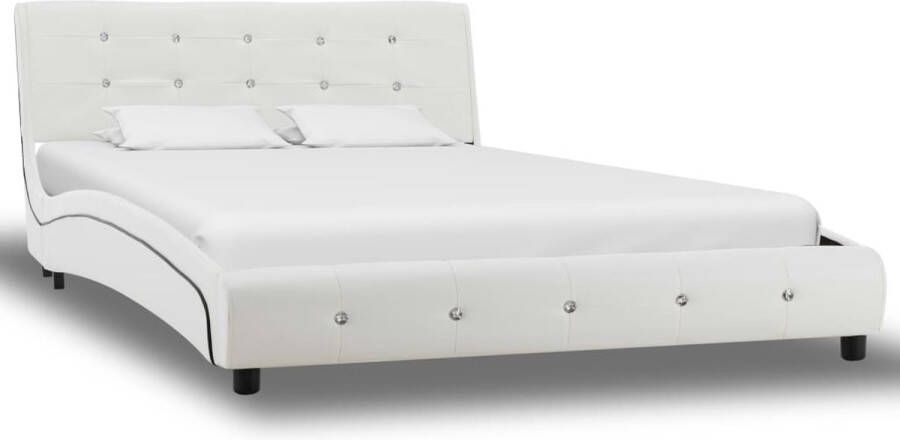 Decoways Bedframe kunstleer wit 120x200 cm