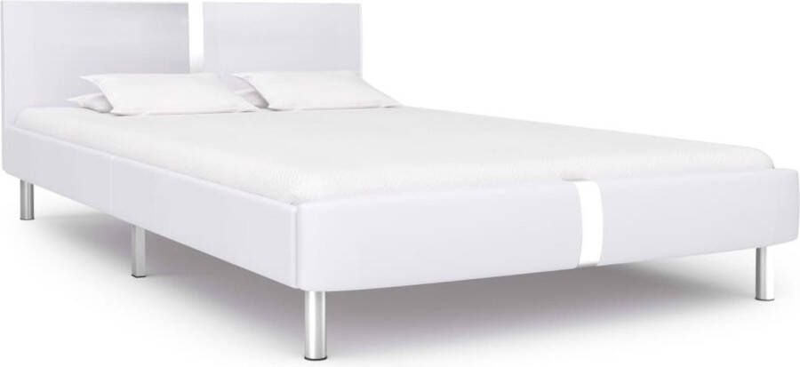 Decoways Bedframe kunstleer wit 140x200 cm