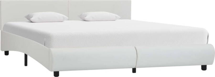 Decoways Bedframe kunstleer wit 160x200 cm