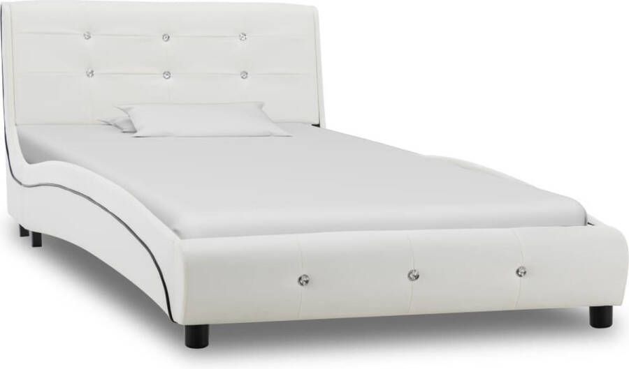 Decoways Bedframe kunstleer wit 90x200 cm