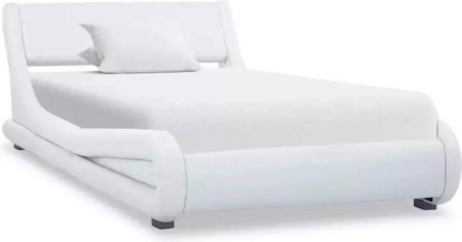 Decoways Bedframe kunstleer wit 90x200 cm