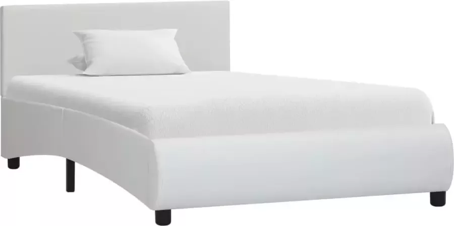 Decoways Bedframe kunstleer wit 90x200 cm