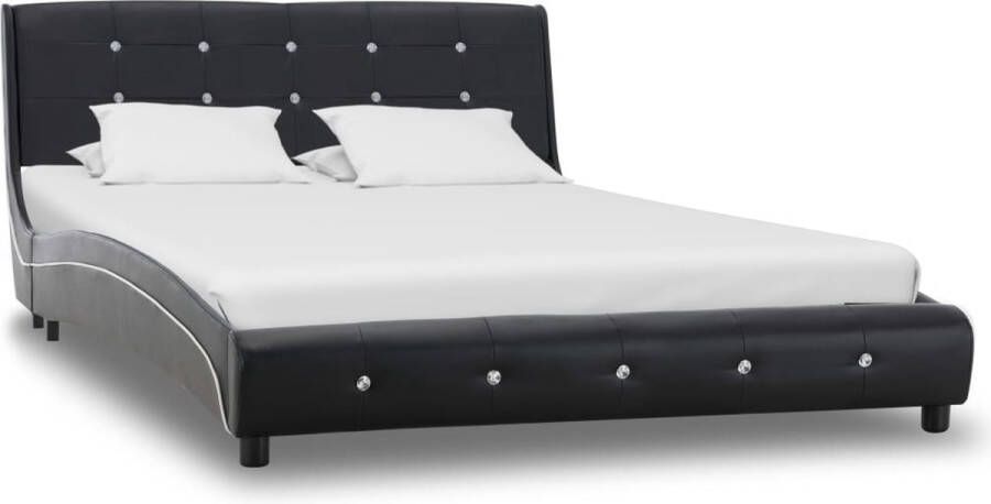 Decoways Bedframe kunstleer zwart 120x200 cm