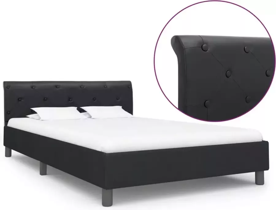 Decoways Bedframe kunstleer zwart 120x200 cm