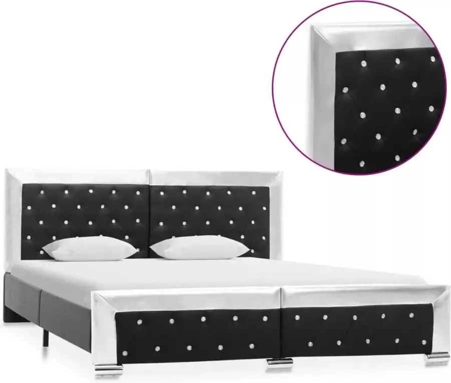 Decoways Bedframe kunstleer zwart 160x200 cm