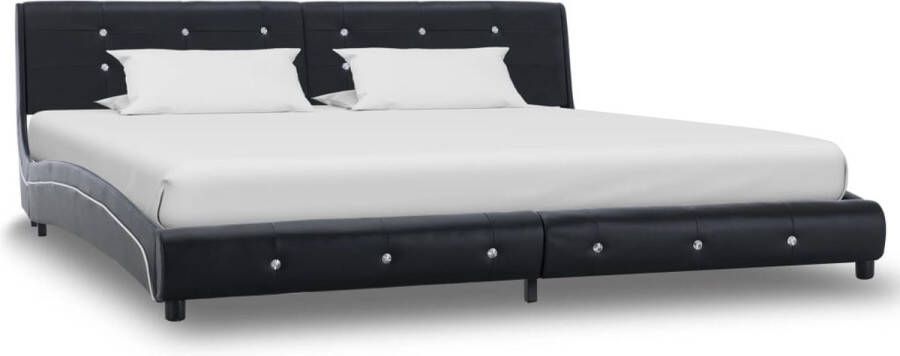 Decoways Bedframe kunstleer zwart 180x200 cm