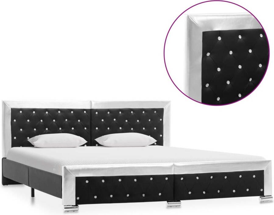 Decoways Bedframe kunstleer zwart 180x200 cm