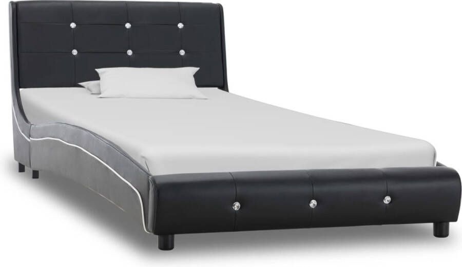 Decoways Bedframe kunstleer zwart 90x200 cm