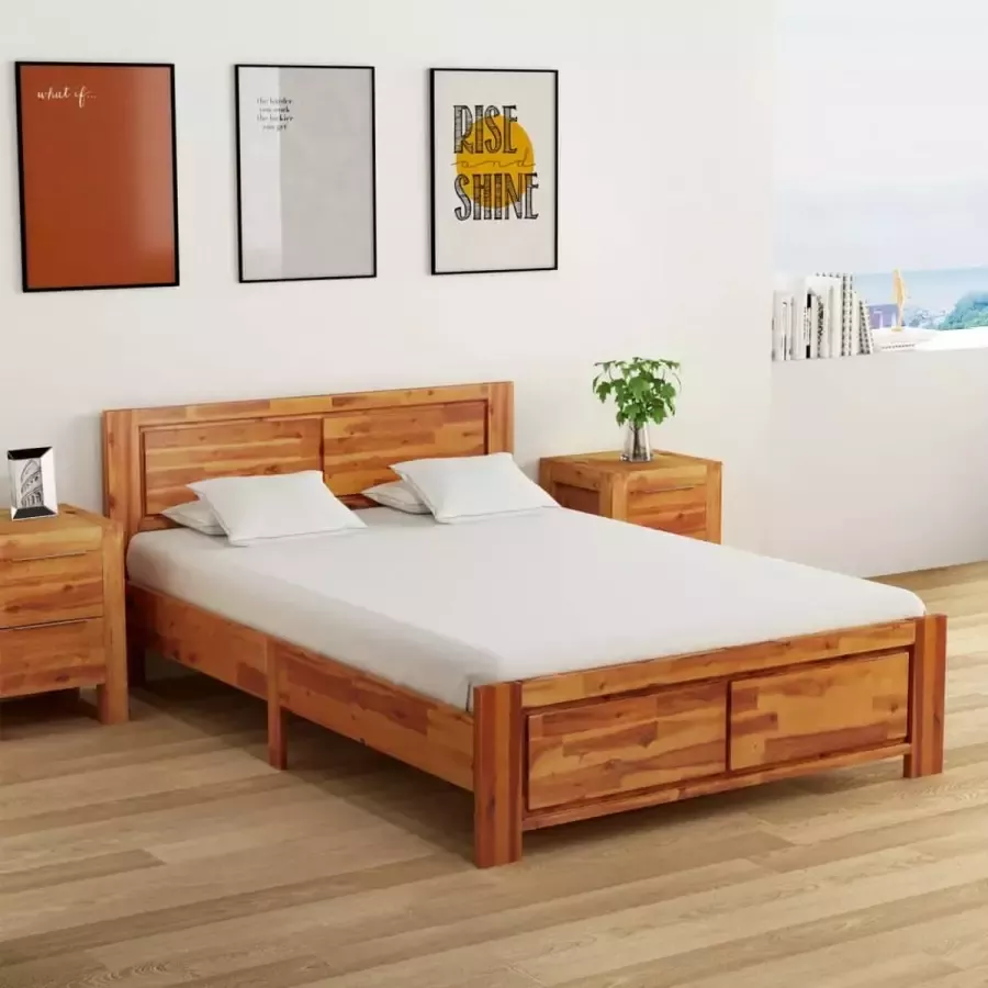 Decoways Bedframe massief acaciahout 140x200 cm