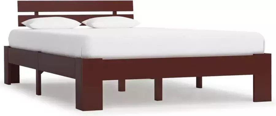 Decoways Bedframe massief grenenhout donkerbruin 120x200 cm