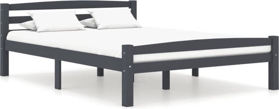 Decoways Bedframe massief grenenhout donkergrijs 120x200 cm