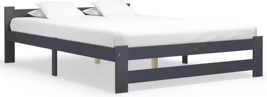 Decoways Bedframe massief grenenhout donkergrijs 120x200 cm