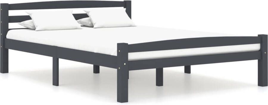 Decoways Bedframe massief grenenhout donkergrijs 140x200 cm