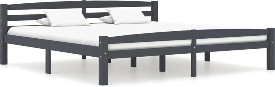 Decoways Bedframe massief grenenhout donkergrijs 180x200 cm