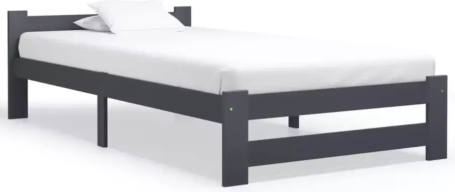 Decoways Bedframe massief grenenhout donkergrijs 90x200 cm