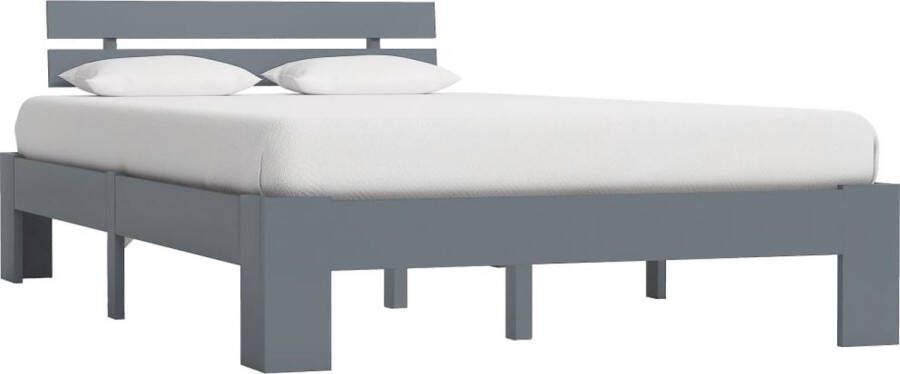 Decoways Bedframe massief grenenhout grijs 140x200 cm