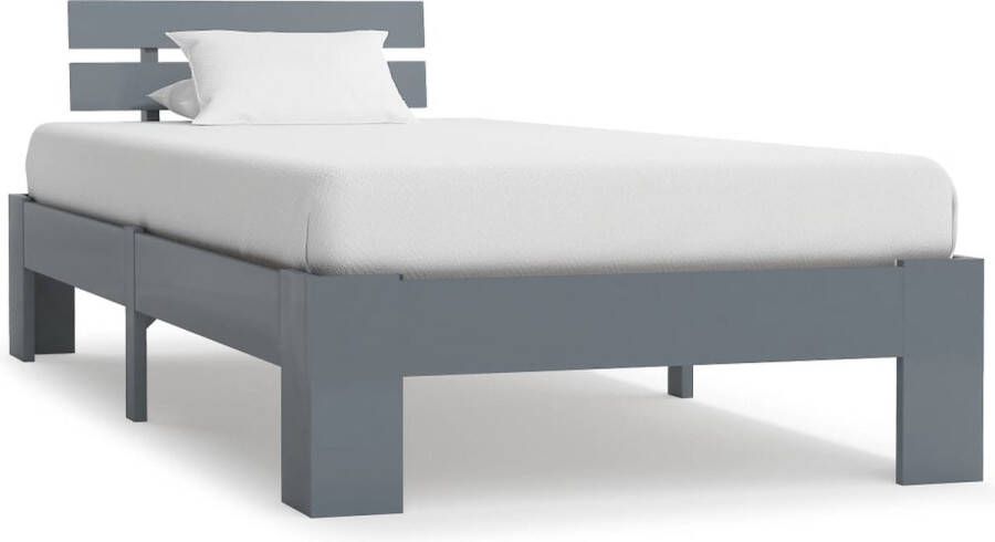 Decoways Bedframe massief grenenhout grijs 90x200 cm