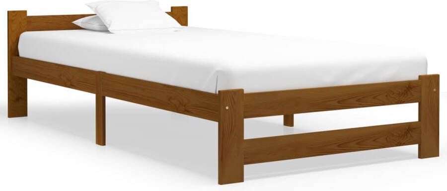 Decoways Bedframe massief grenenhout honingbruin 100x200 cm