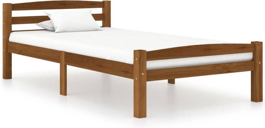 Decoways Bedframe massief grenenhout honingbruin 100x200 cm