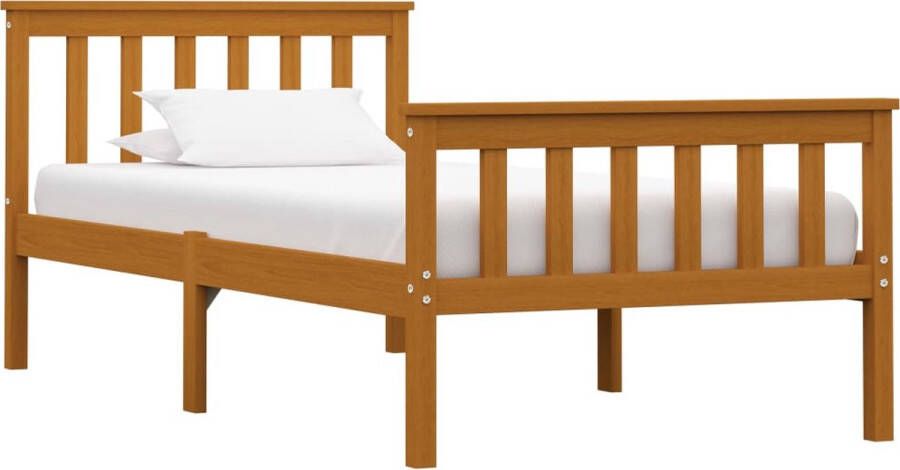 Decoways Bedframe massief grenenhout honingbruin 100x200 cm