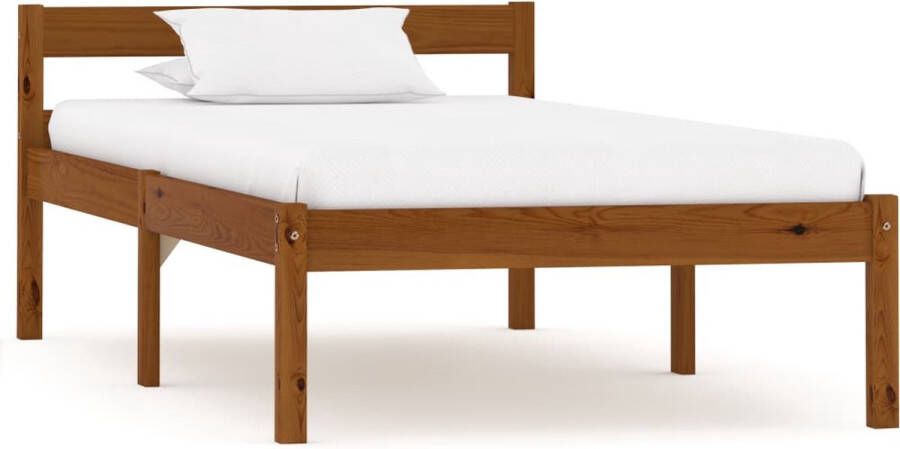 Decoways Bedframe massief grenenhout honingbruin 100x200 cm