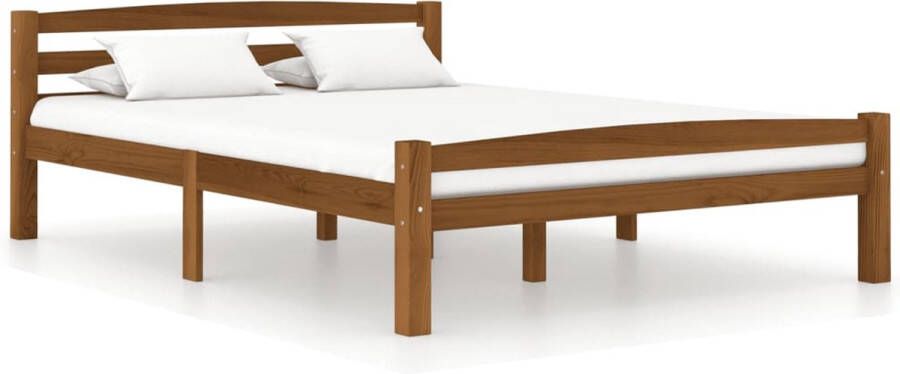 Decoways Bedframe massief grenenhout honingbruin 120x200 cm