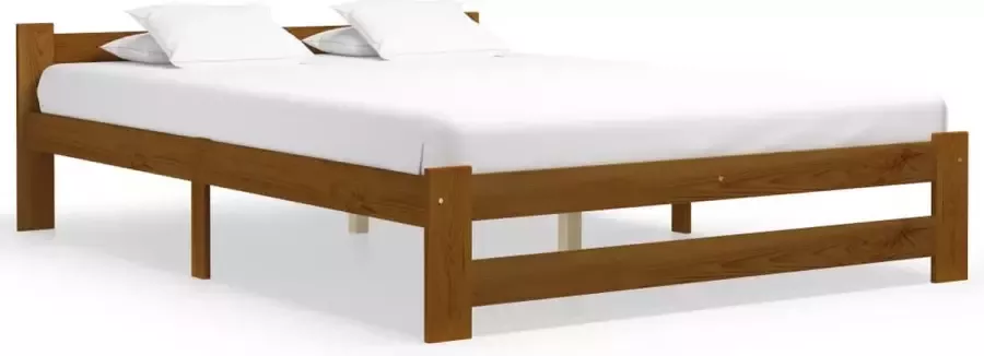 Decoways Bedframe massief grenenhout honingbruin 140x200 cm