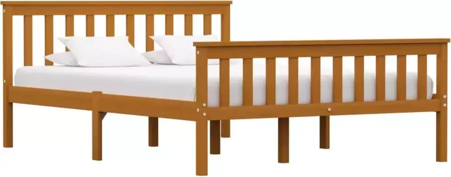 Decoways Bedframe massief grenenhout honingbruin 140x200 cm