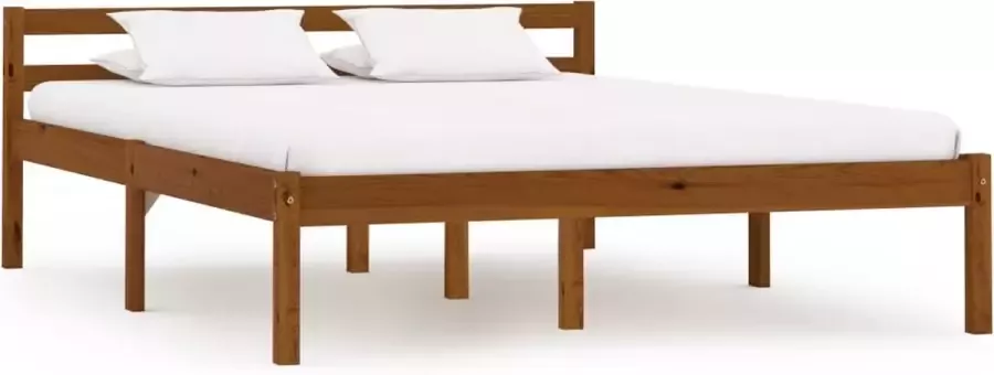 Decoways Bedframe massief grenenhout honingbruin 140x200 cm