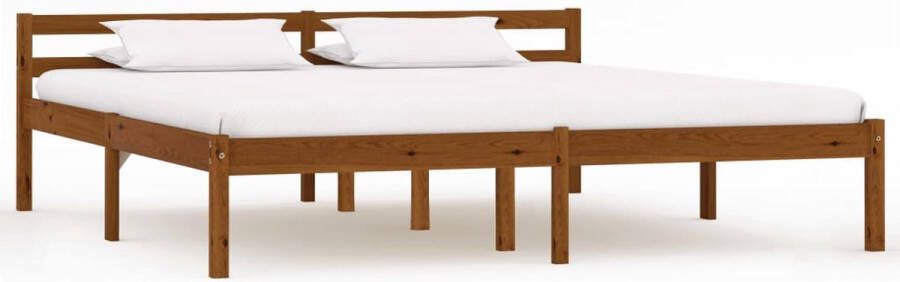 Decoways Bedframe massief grenenhout honingbruin 180x200 cm