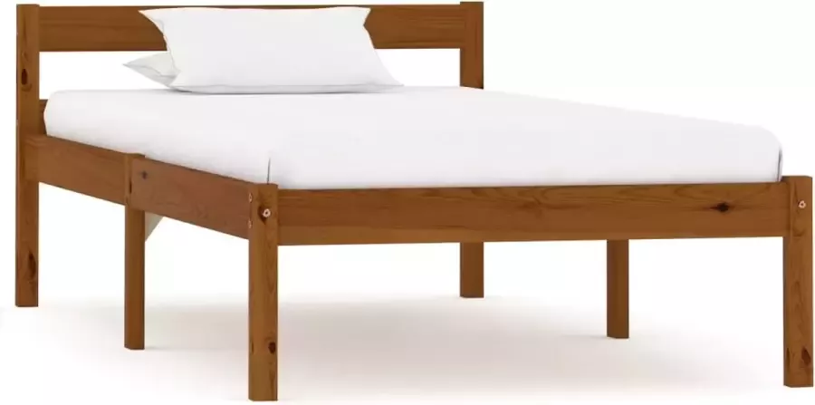 Decoways Bedframe massief grenenhout honingbruin 90x200 cm