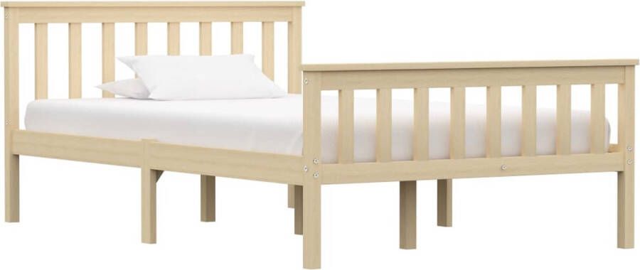 Decoways Bedframe massief grenenhout lichthoutkleurig 120x200 cm