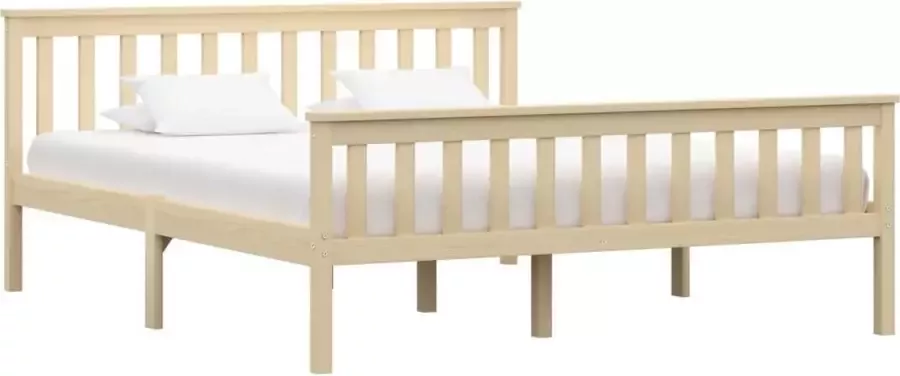 Decoways Bedframe massief grenenhout lichthoutkleurig 180x200 cm