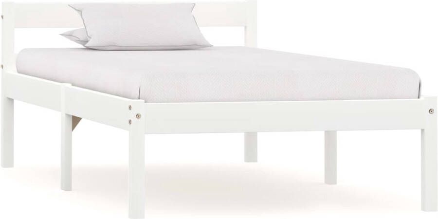 Decoways Bedframe massief grenenhout wit 100x200 cm