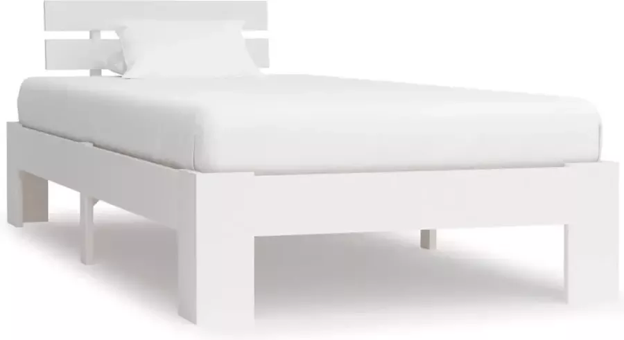 Decoways Bedframe massief grenenhout wit 100x200 cm