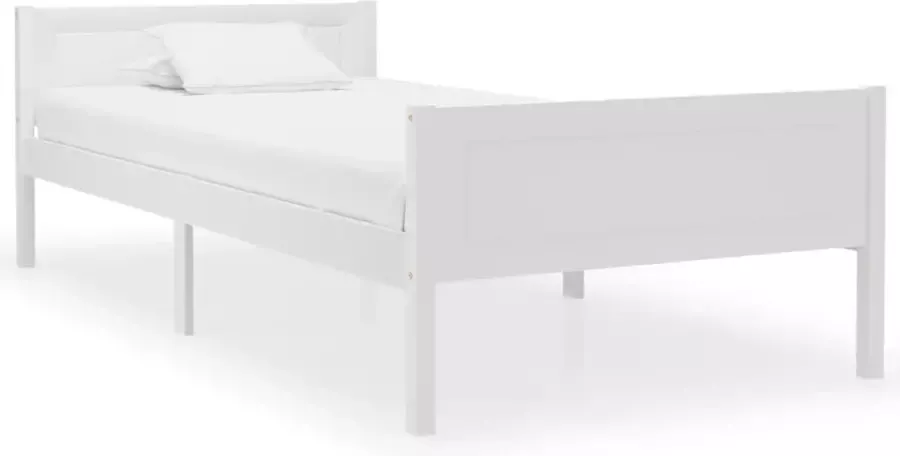 Decoways Bedframe massief grenenhout wit 100x200 cm