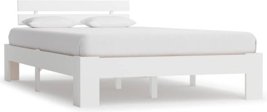 Decoways Bedframe massief grenenhout wit 120x200 cm