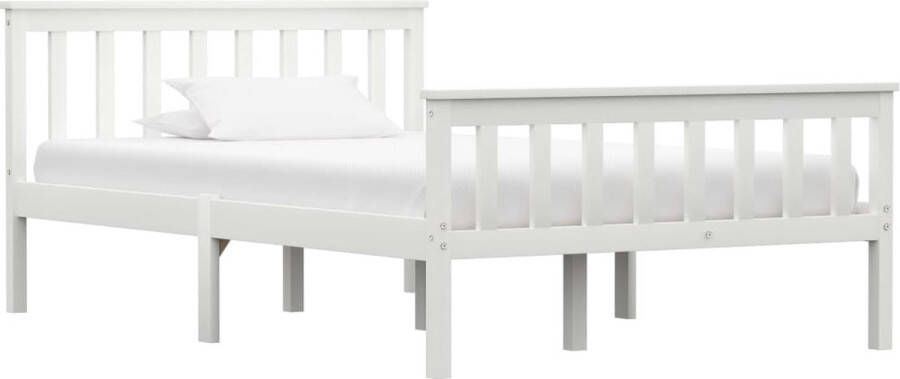 Decoways Bedframe massief grenenhout wit 120x200 cm