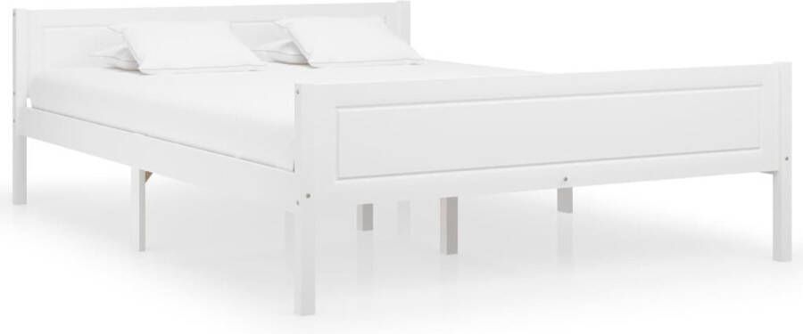 Decoways Bedframe massief grenenhout wit 120x200 cm