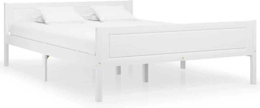 Decoways Bedframe massief grenenhout wit 140x200 cm