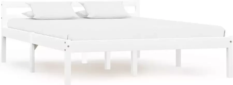 Decoways Bedframe massief grenenhout wit 140x200 cm