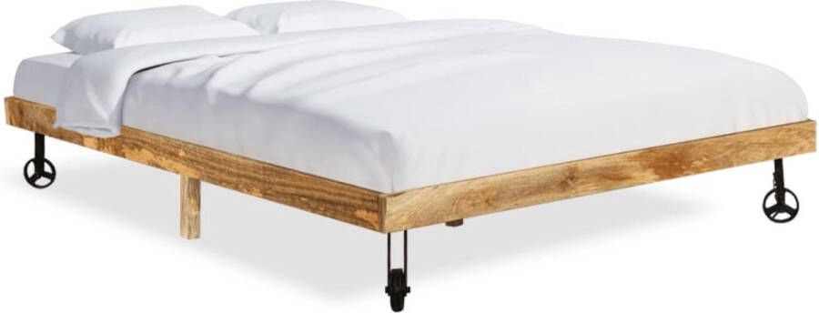 Decoways Bedframe massief mangohout 180x200 cm