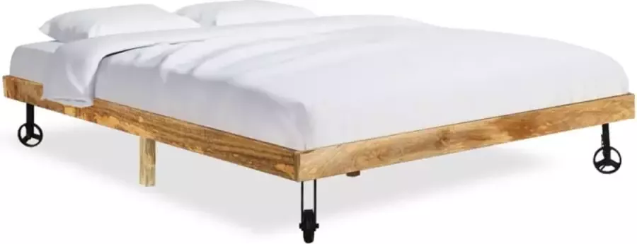 Decoways Bedframe massief mangohout 200x200 cm