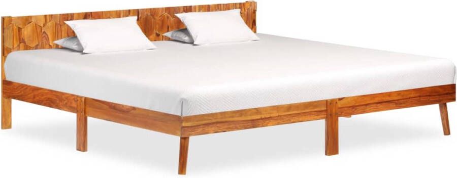 Decoways Bedframe massief sheeshamhout 200x200 cm