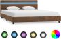 Decoways Bedframe met LED stof bruin 120x200 cm - Thumbnail 2